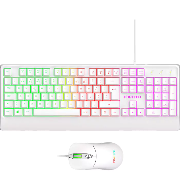 Combo Teclado + Rato Fantech Office RGB Branco
